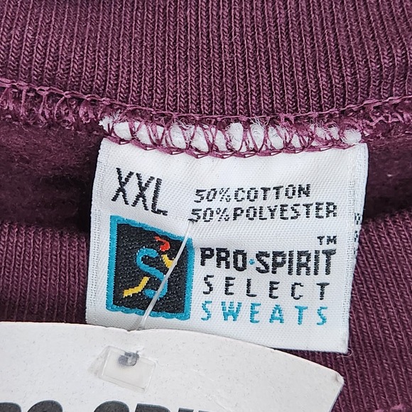 NWT VTG Deadstock PRO-SPIRIT Select Sweats USA Crewneck Sweatshirt Maroon SZ XXL - Picture 5 of 8